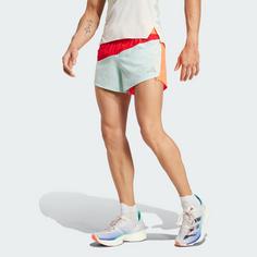 Rückansicht von adidas New York City Running Split Shorts Funktionsshorts Herren Better Scarlet / Semi Flash Aqua / App Solar Red