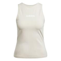 adidas Essentials Linear Slim Cotton Tanktop Langarmshirt Damen Beige / White