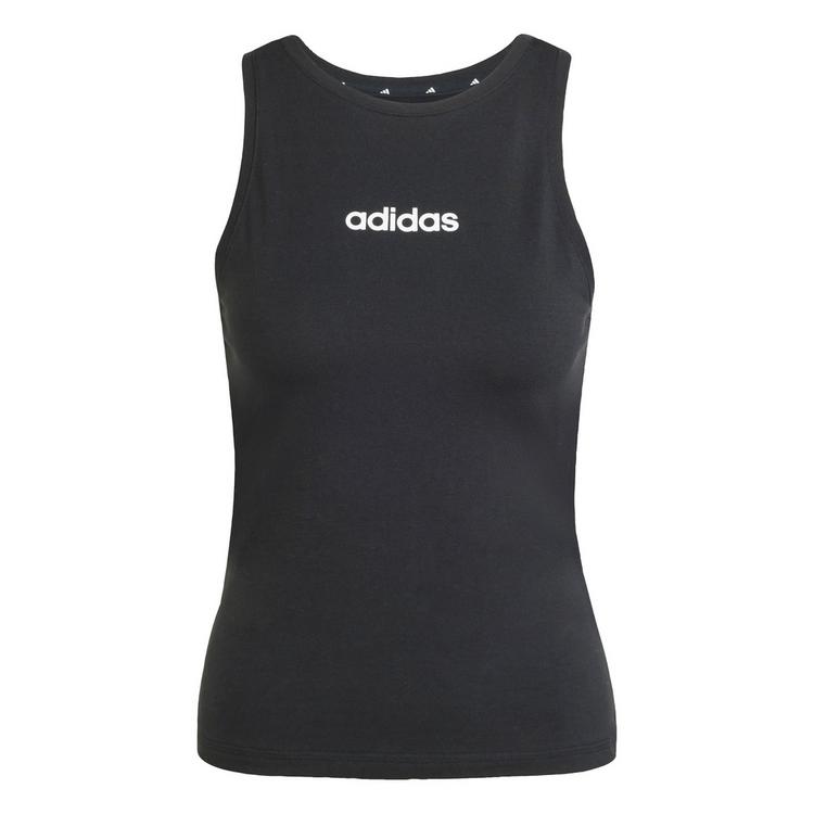 adidas adidas Essentials Linear Slim Cotton Tanktop Langarmshirt Damen - Black / White - 0 | SportScheck
