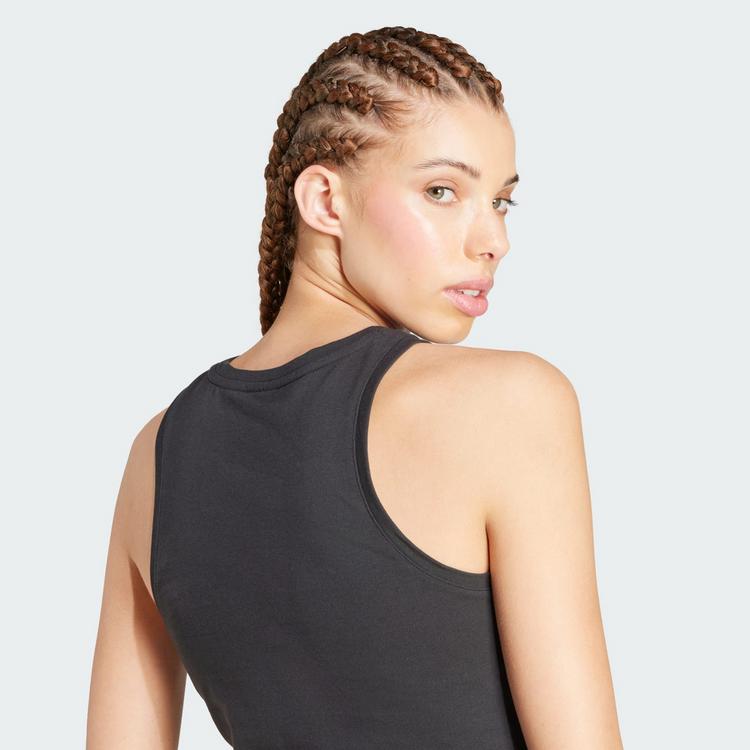 adidas adidas Essentials Linear Slim Cotton Tanktop Langarmshirt Damen - Black / White - 0 | SportScheck