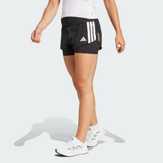 Rückansicht von adidas Adizero Running 2-in-1 Gel Pocket Shorts Laufshorts Damen Black