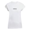 adidas Essentials Linear Cotton T-Shirt Langarmshirt Damen - White / Black