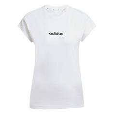 adidas Essentials Linear Cotton T-Shirt Langarmshirt Damen White / Black