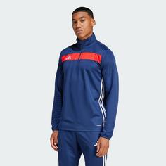 Rückansicht von adidas Tiro 25 Essentials Trainingsoberteil Trainingsanzug Herren Team Navy / Red
