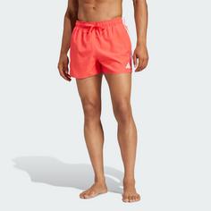 Rückansicht von adidas 3-Streifen 3-Inch Badeshorts Badeshorts Herren Semi Lucid Red / White