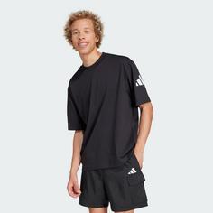 Rückansicht von adidas Essentials Loose Fit 3 Bar Logo T-Shirt T-Shirt Herren Black / White