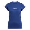adidas Essentials Linear Cotton T-Shirt Langarmshirt Damen - Dark Blue / White