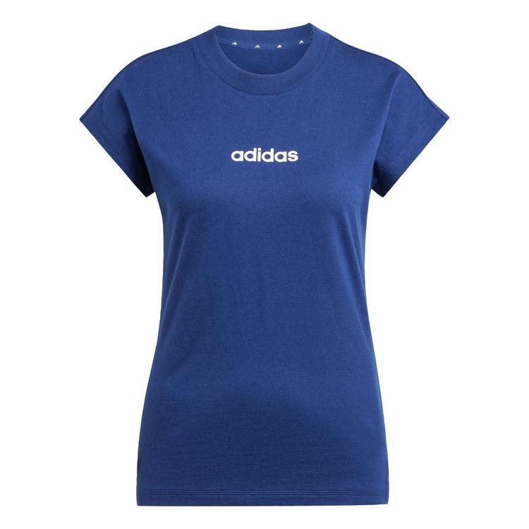 adidas adidas Essentials Linear Cotton T-Shirt Langarmshirt Damen - Dark Blue / White - 0 | SportScheck