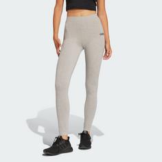 Rückansicht von adidas Essentials Linear Cotton Leggings Leggings Damen Medium Grey Heather / Black