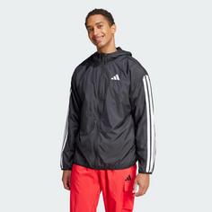 Rückansicht von adidas Essentials 3-Streifen Windbreaker Windbreaker Herren Black / White