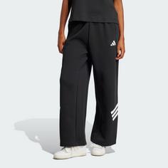 Rückansicht von adidas Future Icons 3-Streifen Open-Hem Hose Trainingshose Damen Black