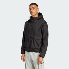 Rückansicht von adidas City Escape Premium Kapuzenjacke Hoodie Herren Black