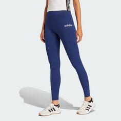 Rückansicht von adidas Essentials Linear Cotton Leggings Leggings Damen Dark Blue / White