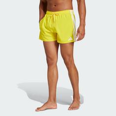 Rückansicht von adidas 3-Streifen 3-Inch Badeshorts Badeshorts Herren Yellow / White