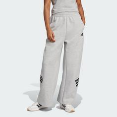 Rückansicht von adidas Future Icons 3-Streifen Open-Hem Hose Trainingshose Damen Medium Grey Heather