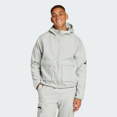 Rückansicht von adidas City Escape Premium Kapuzenjacke Hoodie Herren Wonder Silver