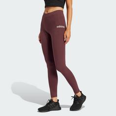 Rückansicht von adidas Essentials Linear Cotton Leggings Leggings Damen Aurora Ruby / Brown