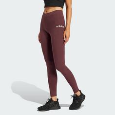 Rückansicht von adidas Essentials Linear Cotton Leggings Leggings Damen Aurora Ruby / White