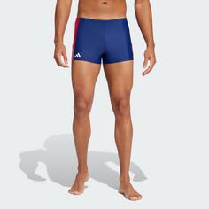 Rückansicht von adidas Colorblock Swim Boxer-Badehose Badeshorts Herren Dark Blue / Pure Ruby / Lucid Red