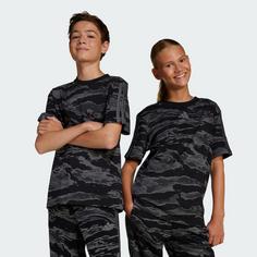 Rückansicht von adidas Seasonal Essentials Camo Kids T-Shirt T-Shirt Kinder Black / Grey Five