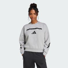 Rückansicht von adidas adidas Z.N.E. Sweatshirt Sweatshirt Damen Medium Grey Heather