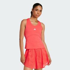 Rückansicht von adidas Tennis Pro Climacool Y-Tanktop Tennis Polo Damen Semi Lucid Red