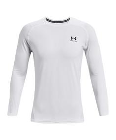 Under Armour HG Fitted Sweatshirt Laufshirt Herren weiss