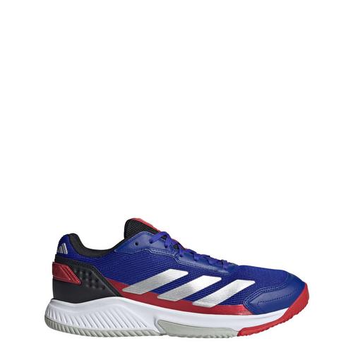 Rückansicht von adidas Courtquick Padel Schuh Tennisschuhe Lucid Blue / Silver Metallic / Lucid Red