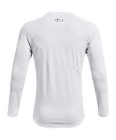 Rückansicht von Under Armour HG Fitted Sweatshirt Laufshirt Herren weiss