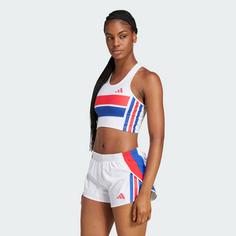 Rückansicht von adidas Adizero Retro Running Crop-Top Croptop Damen White
