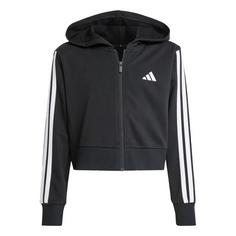 adidas Essentials Kids Kapuzenjacke Hoodie Kinder Black / White