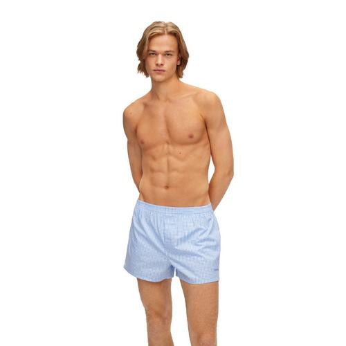Rückansicht von Boss Web-Boxershorts Boxershorts Herren Weiß/Blau