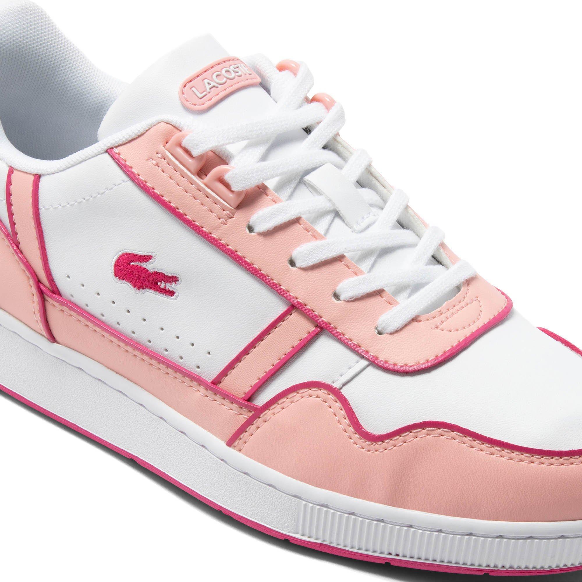 White and pink lacoste trainers sales