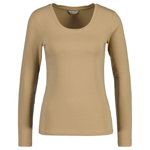 Rückansicht von GANT Longsleeve T-Shirt Damen Beige (Dark Khaki)