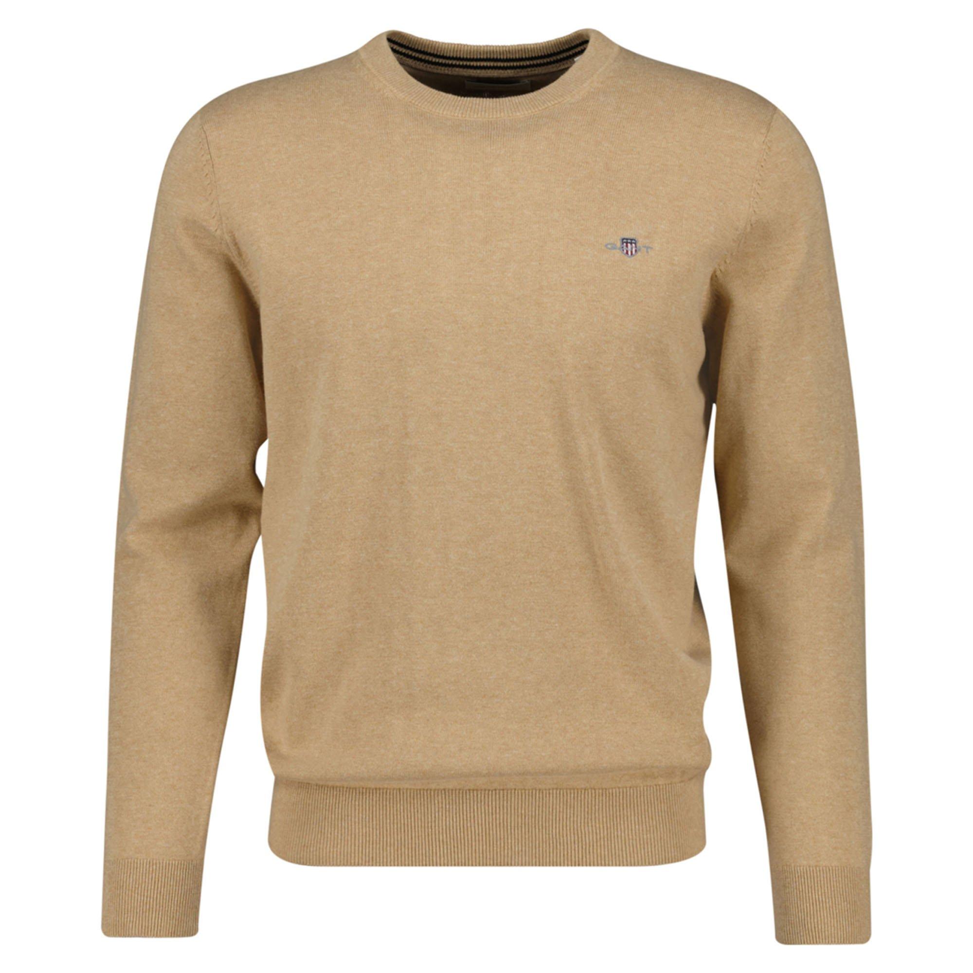 GANT Strickpullover Strickpullover Herren - Khaki Melange