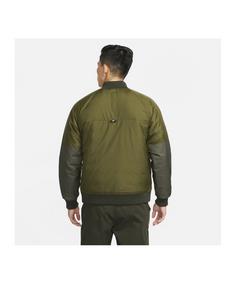 Rückansicht von Nike Therma-FIT Legacy Bomber Jacke Sweatjacke Herren gruenbraun