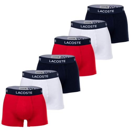 Rückansicht von Lacoste Boxershort Hipster Herren Dunkelblau/Rot/Weiß