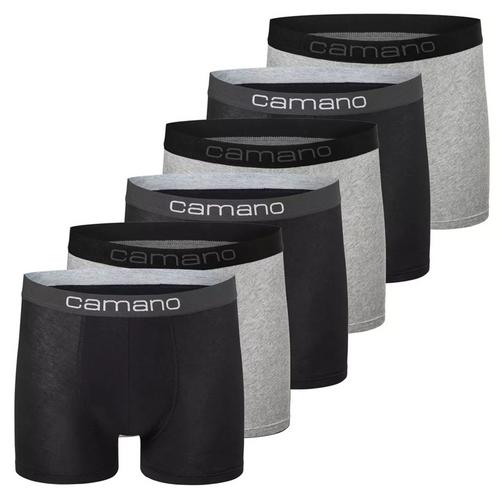 Rückansicht von Camano Boxershort Hipster Herren Schwarz/Grau