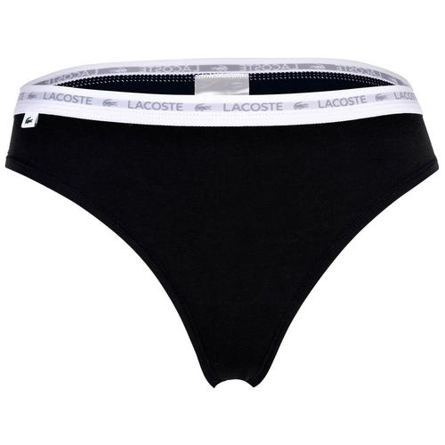 Rückansicht von Lacoste String String Damen Schwarz/Grau/Weiß