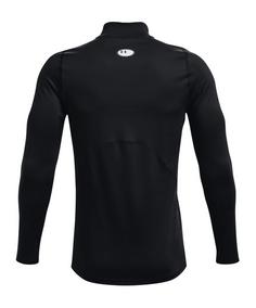 Rückansicht von Under Armour Coldgear Mock Sweatshirt Damen Laufshirt Herren schwarz