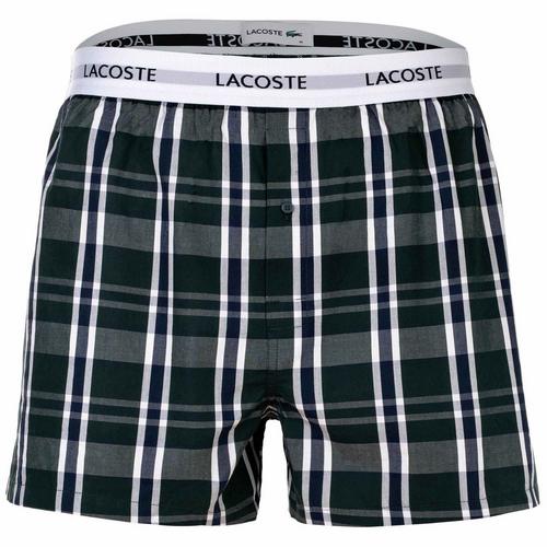 Rückansicht von Lacoste Web-Boxershorts Boxershorts Herren Grün/Blau