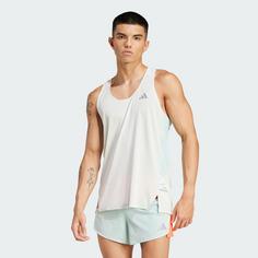 Rückansicht von adidas New York City Running Singlet Tanktop Herren Off White / Semi Flash Aqua