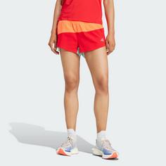 Rückansicht von adidas New York City Running Split Shorts Funktionsshorts Damen App Solar Red / Better Scarlet / Semi Flash Aqua