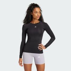 Rückansicht von adidas TECHFIT Training Longsleeve Funktionsshirt Damen Black