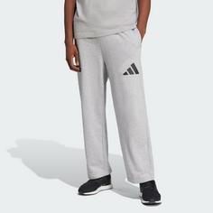 Rückansicht von adidas Essentials Wide Leg 3 Bar Logo Hose Trainingshose Herren Medium Grey Heather / Black