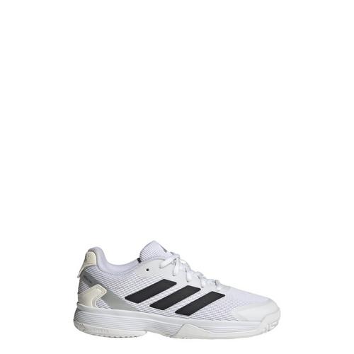 Rückansicht von adidas Ubersonic Kids Tennisschuh Tennisschuhe Kinder Cloud White / Core Black / Silver Metallic