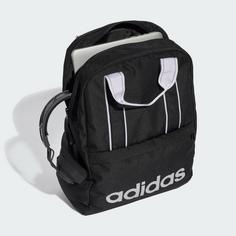 Rückansicht von adidas Rucksack Linear Essentials Rucksack Daypack Damen Black / Silver Metallic