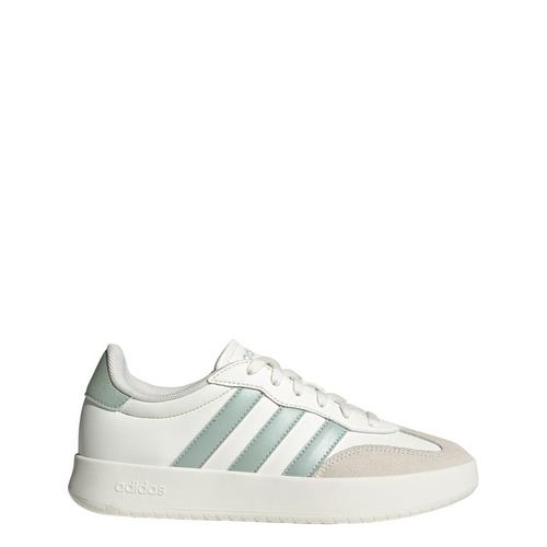 Rückansicht von adidas Barreda Schuh Sneaker Damen Off White / Linen Green Met. / Linen Green Met.