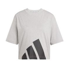 adidas Essentials Big Logo Boyfriend T-Shirt Langarmshirt Damen Medium Grey Heather / Black