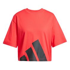 adidas Essentials Big Logo Boyfriend T-Shirt Langarmshirt Damen Pure Ruby / Black